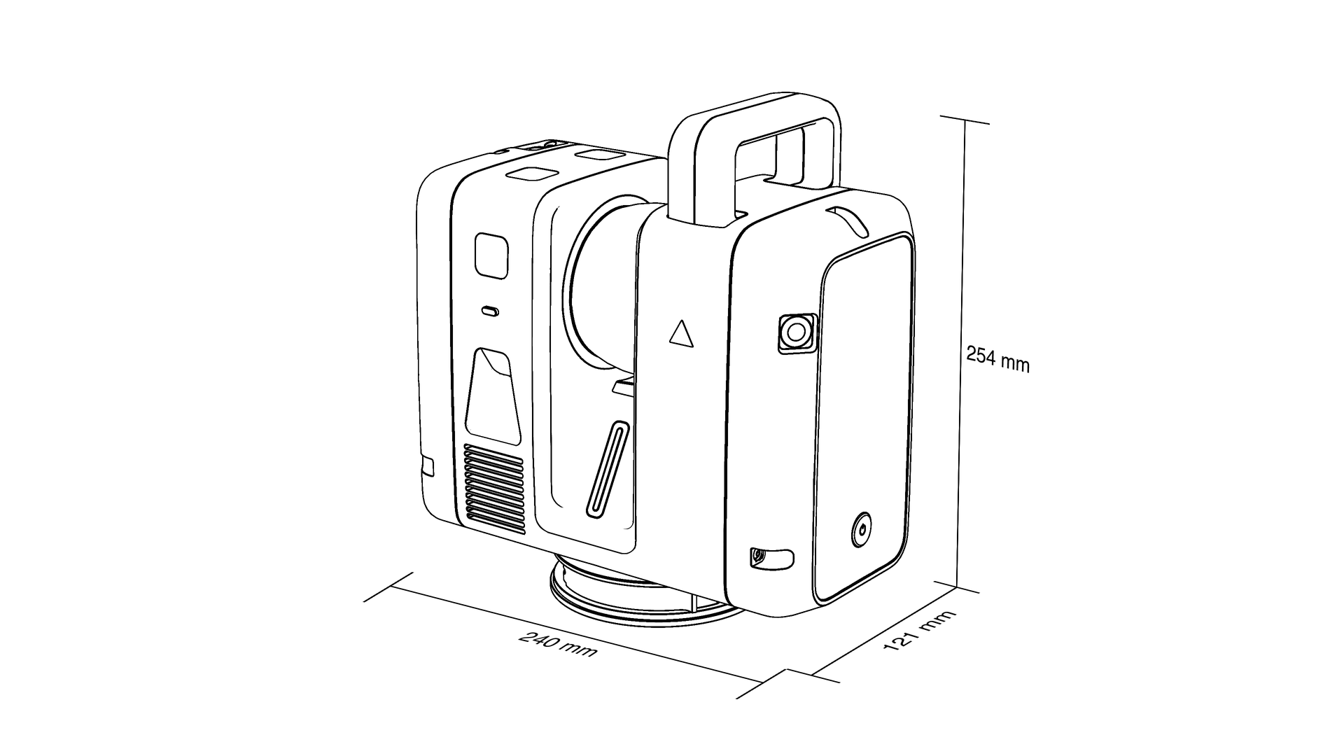 Leica RTC scanner dimensioned drawing 1